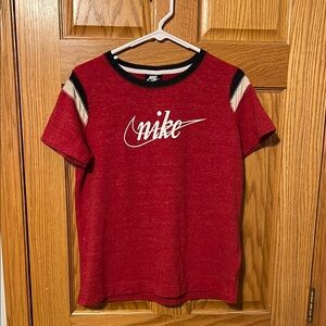 Nike Red Tee with White Logo